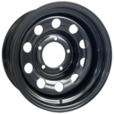 15x7 GOJOS Black Modular 5x139.7 ET-30 CB108 shiny black steel wheel with 10 hole design