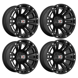 Set of Four 20x9 XD851 Monster 3 Satin Black 6x139.7 ET18 Off-road alloy wheels