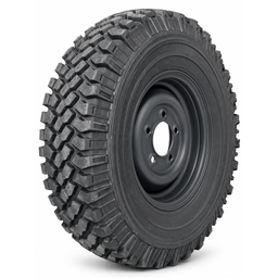 7.50R16 XZL Michelin Classic Land Rover tyre on 3.4 angle on classic steel wheel.